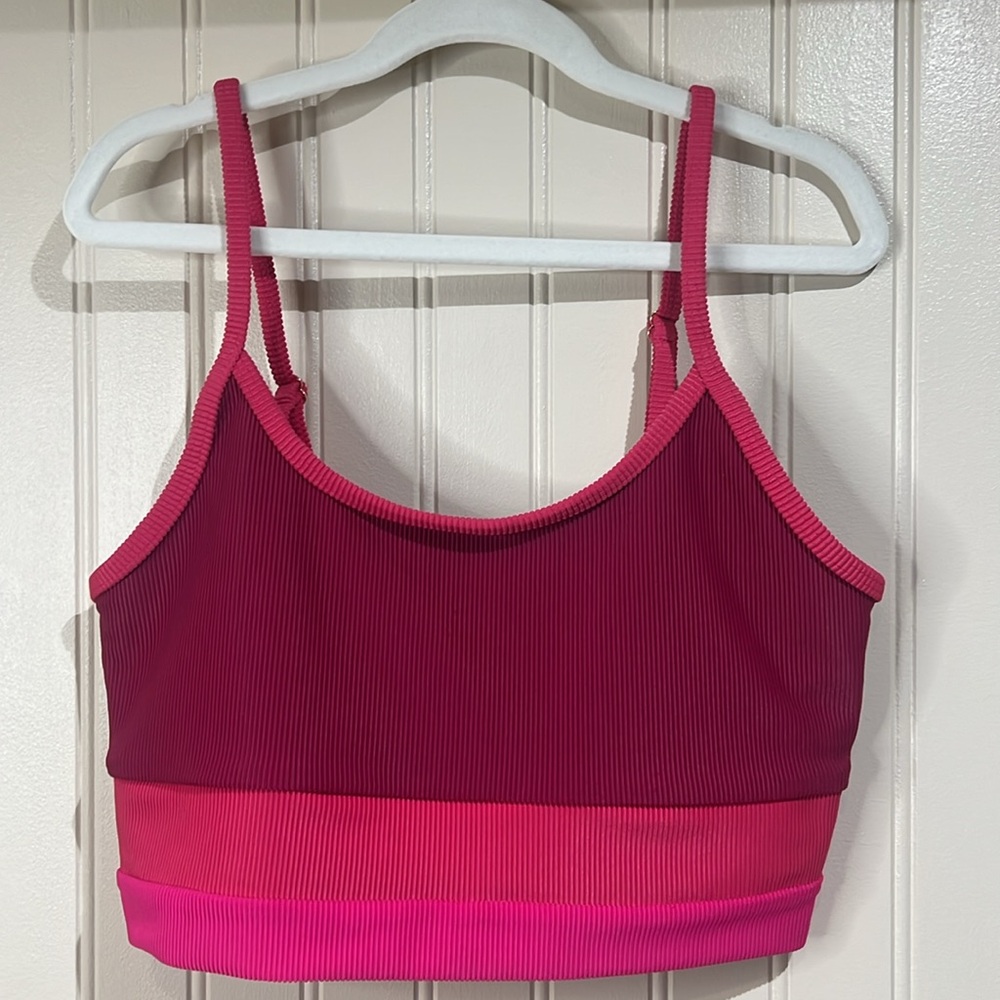 Beach Riot Eva Bikini Top Raspberry Colorblock - Picture 2 of 8